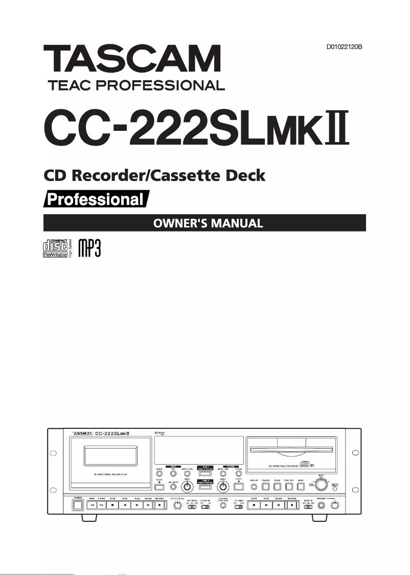 Image de la première page du manuel de l'appareil CC-222SL MKII
