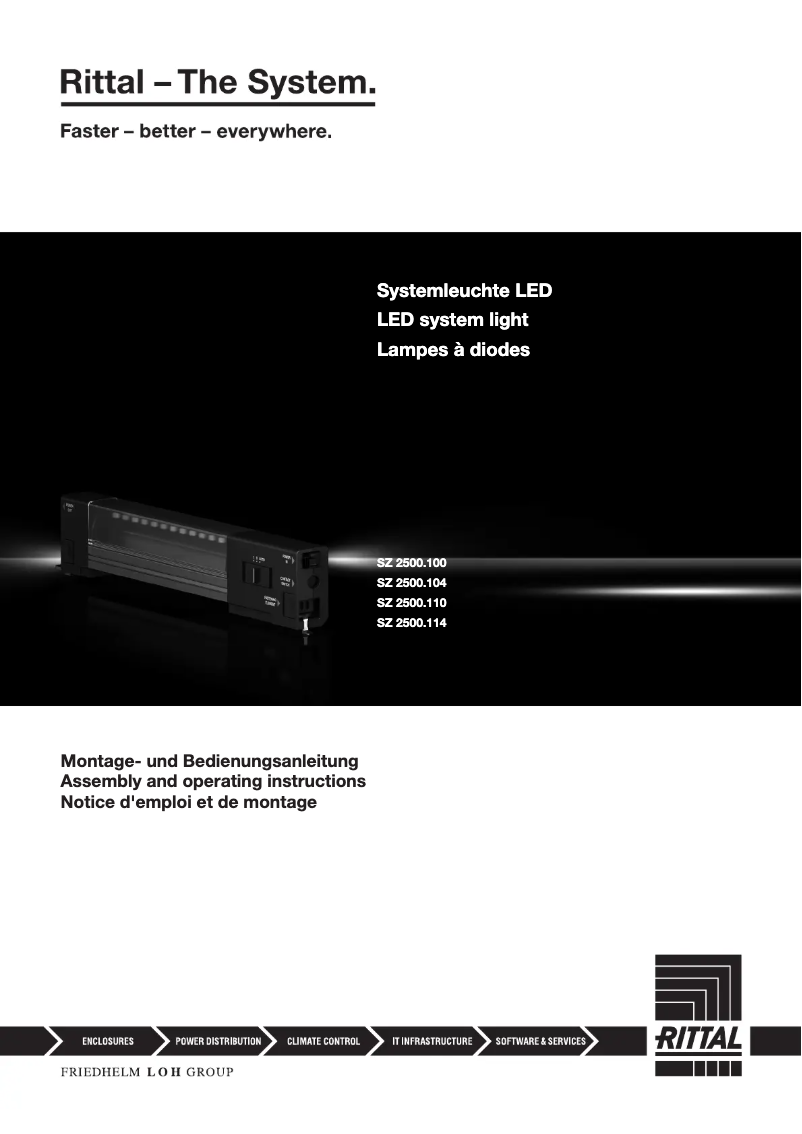 Page n°1 - Manuel utilisateur Rittal SZ 2500.104