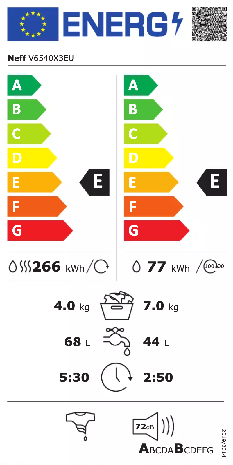 Page 1 de la notice Manuel utilisateur Neff V6540X3EU