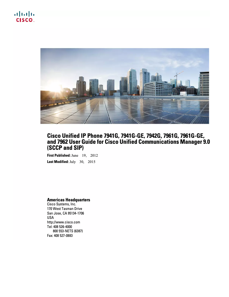 First page image of the manual for IP 961G