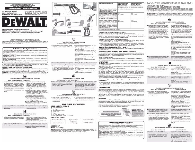 Page n°1 - Manuel utilisateur DeWalt DP65