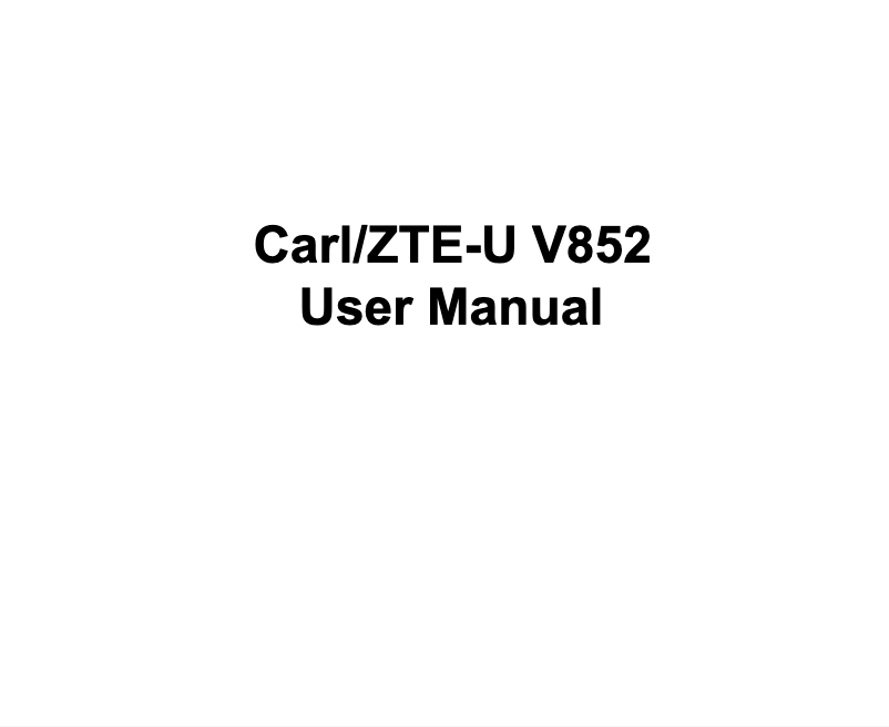 Page 1 de la notice Manuel utilisateur ZTE U-V852