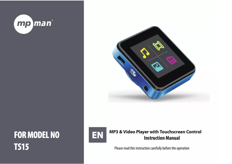 Page n°1 - Manuel utilisateur Mpman TS15