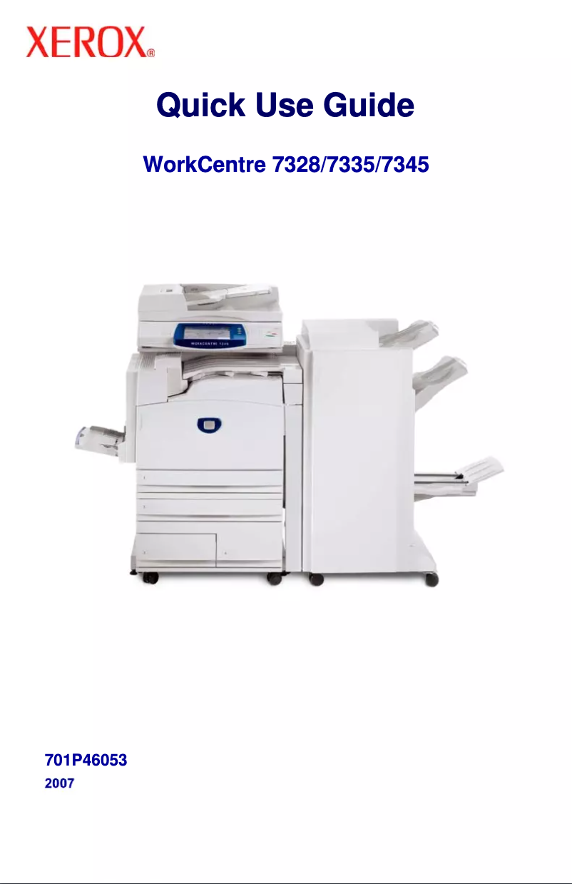 Page n°1 - Guide de démarrage rapide Xerox WorkCentre 7335