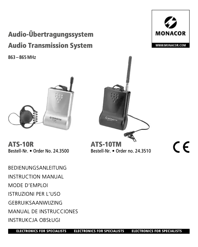 Image de la première page du manuel de l'appareil ATS-10R