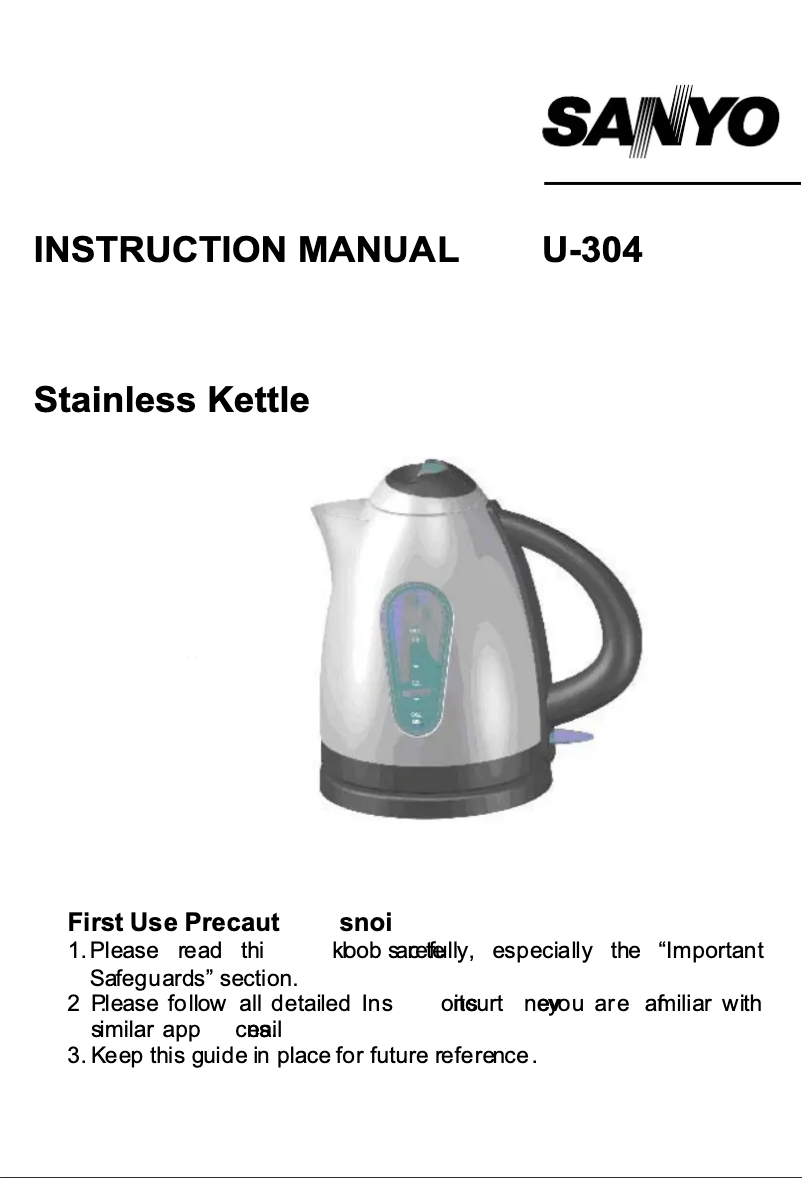 Page 1 de la notice Manuel utilisateur Sanyo U-304