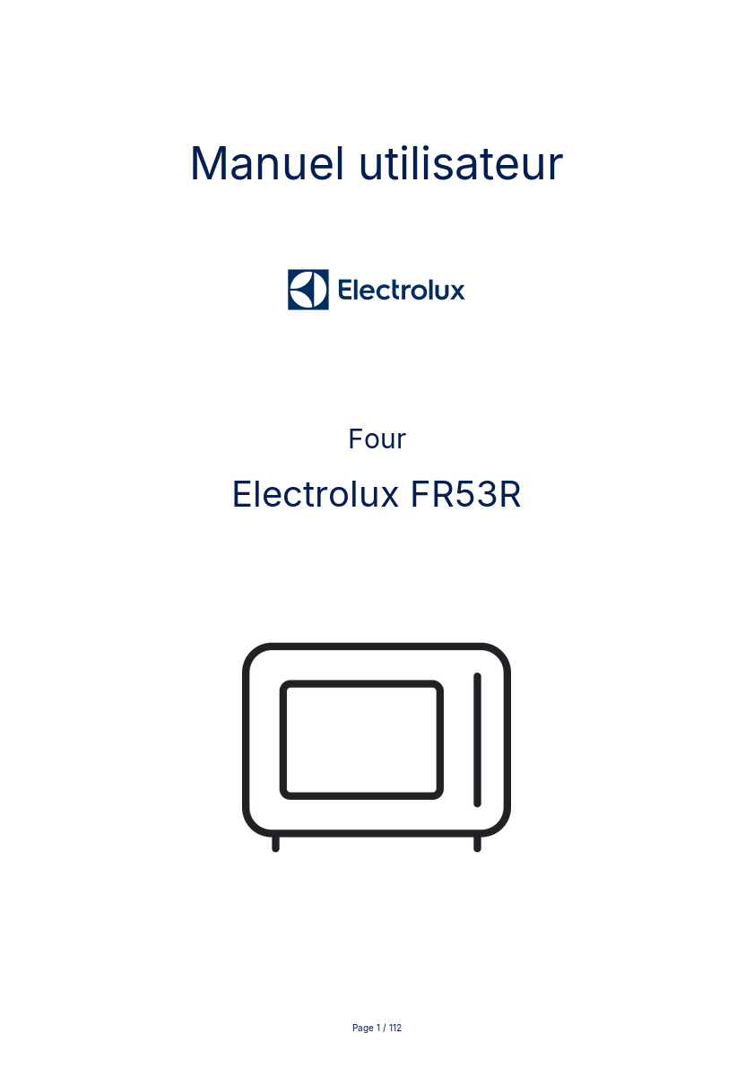 Image de la première page du manuel de l'appareil FR53R