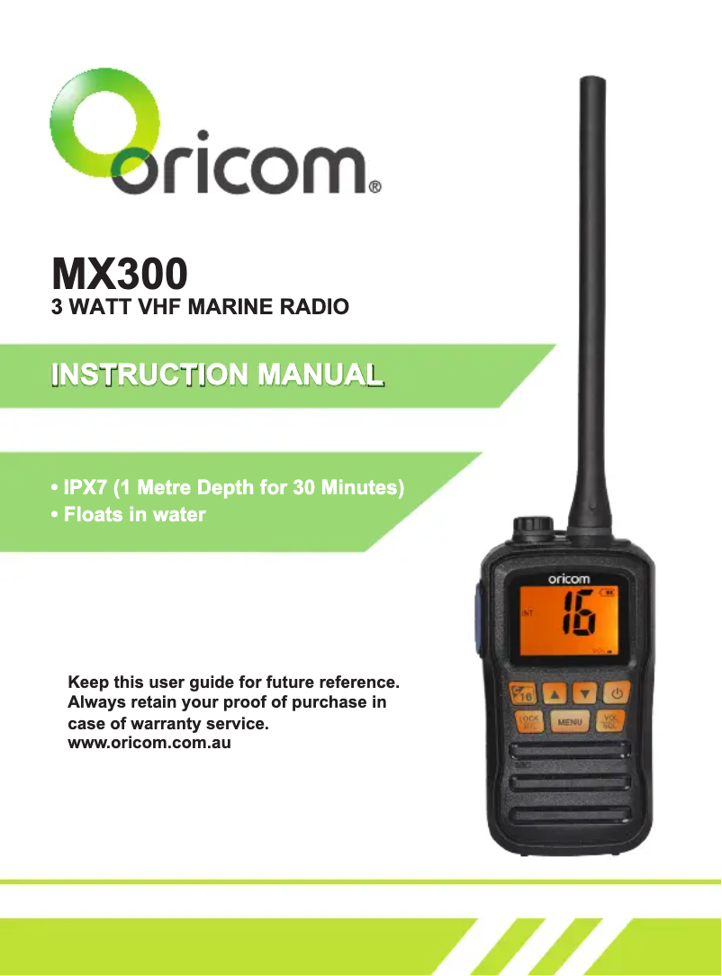 Image de la première page du manuel de l'appareil MX300