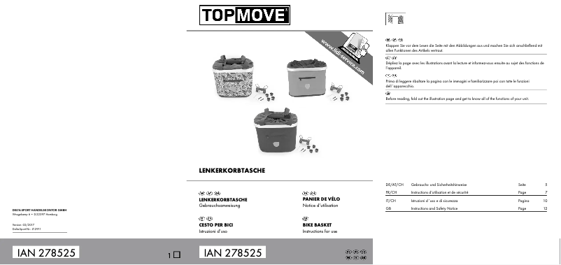 Page n°1 - Manuel utilisateur Topmove IAN 278525