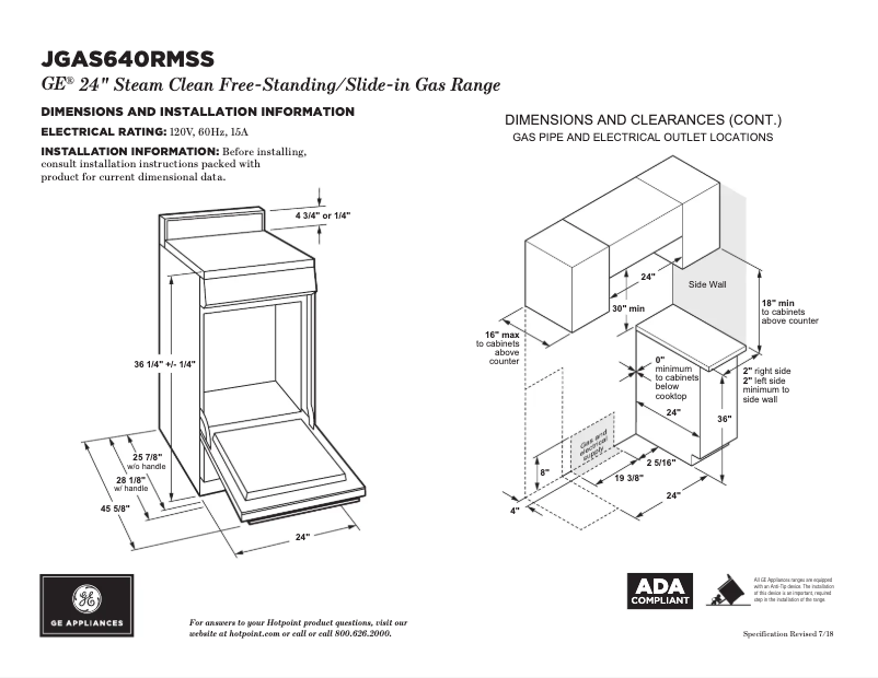 Image de la première page du manuel de l'appareil JGAS640RMSS