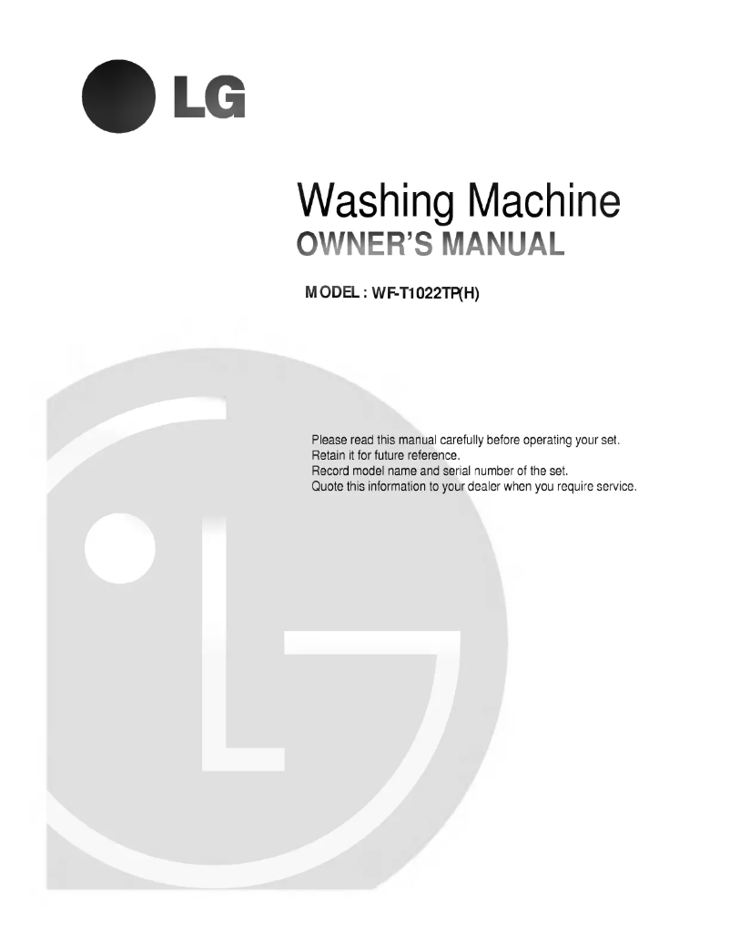 Page n°1 - Manuel utilisateur LG WF-T1122TH
