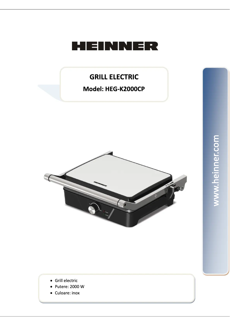 Image de la première page du manuel de l'appareil HEG-K2000CP