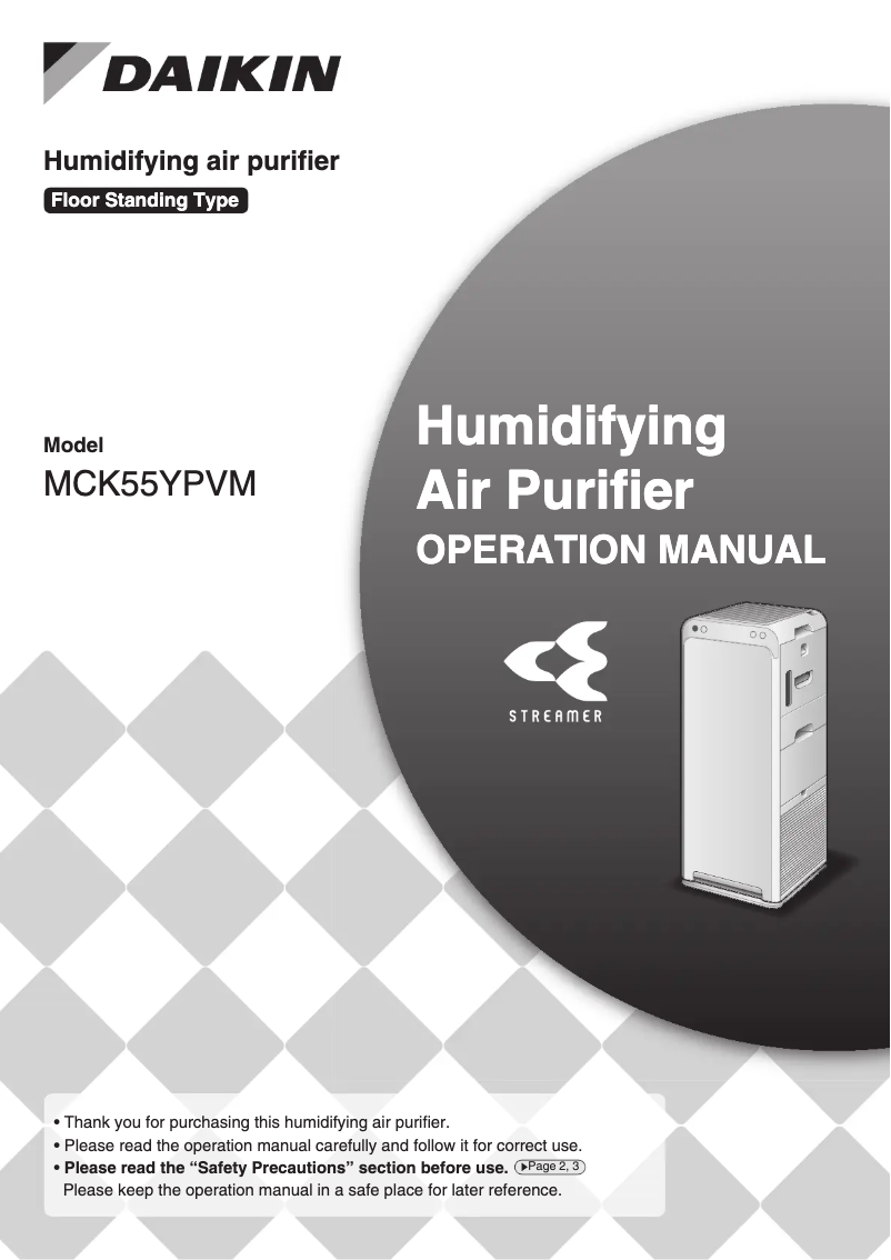 Page n°1 - Manuel utilisateur Daikin MCK55YPVM