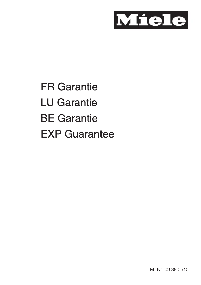 Page n°1 - Manuel utilisateur Miele KM 6387 PowerFlex