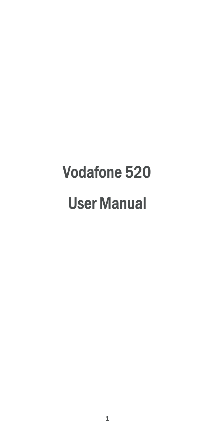 Image de la première page du manuel de l'appareil Vodafone 520