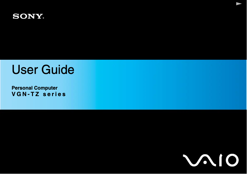 Page n°1 - Manuel utilisateur Sony Vaio VGN-TZ2RXN