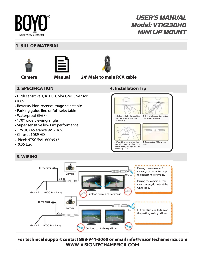 Page n°1 - Manuel utilisateur Boyo VTK230HD