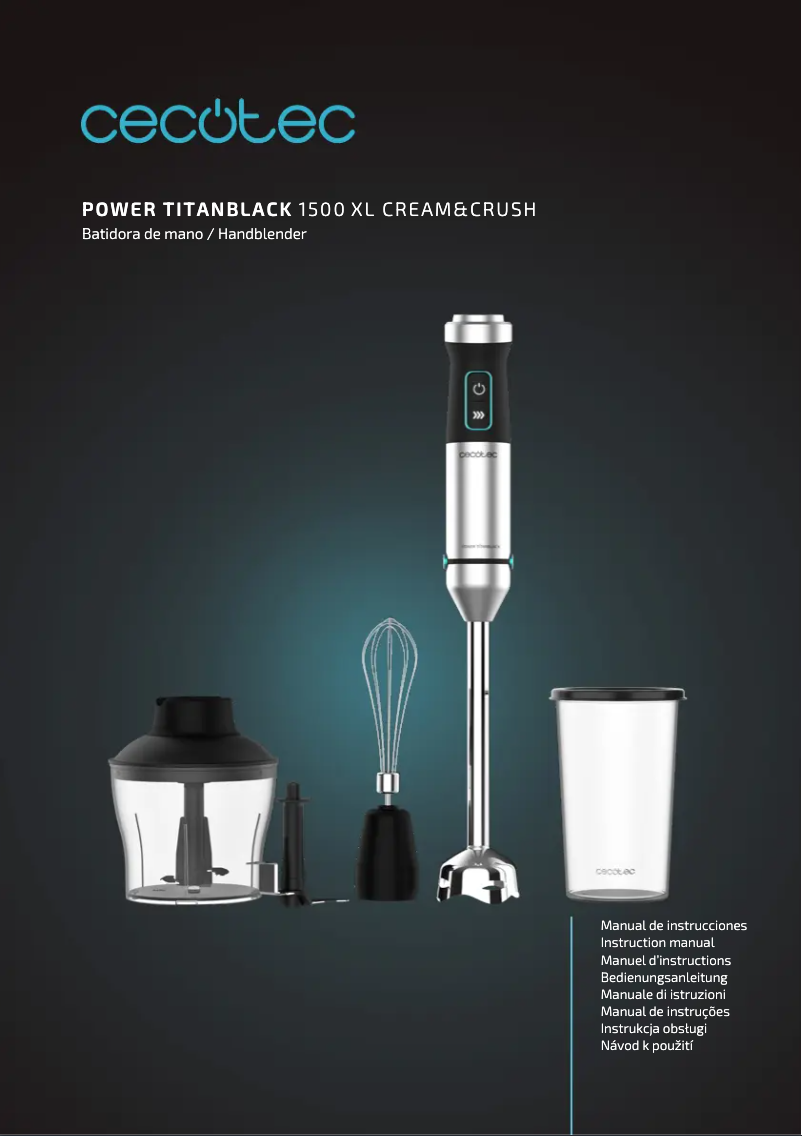 Page n°1 - Manuel utilisateur Cecotec Power TitanBlack 1500 XL Cream&Crush