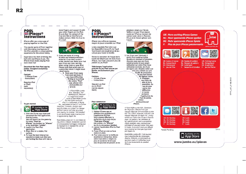 Page 1 de la notice Manuel utilisateur Jumbo IPieces Pool