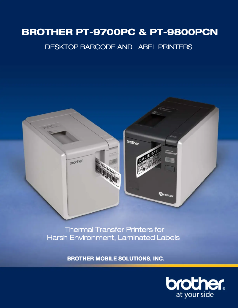 Page 1 de la notice Fiche technique Brother PT-9700PC