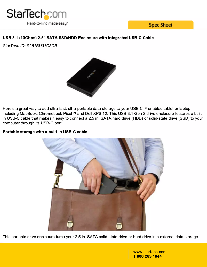 Page 1 de la notice Brochure StarTech.com S251BU31C3CB