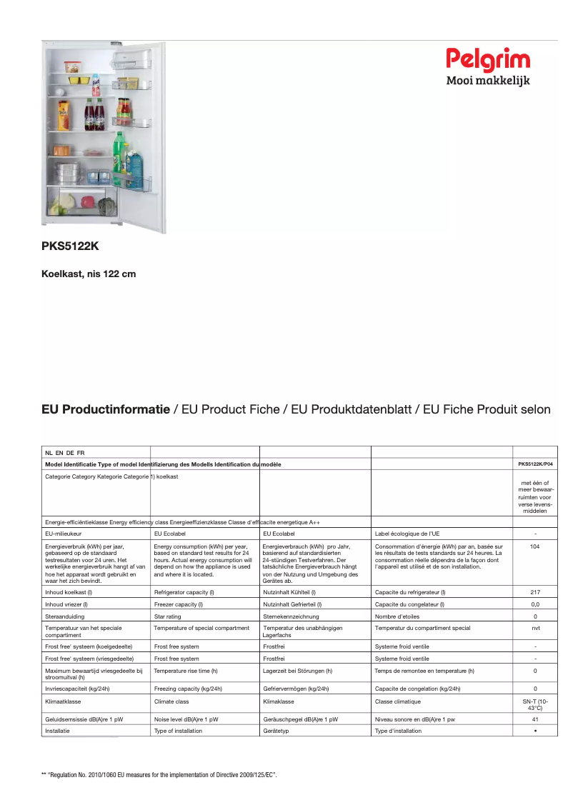 Image de la première page du manuel de l'appareil PKS5122K
