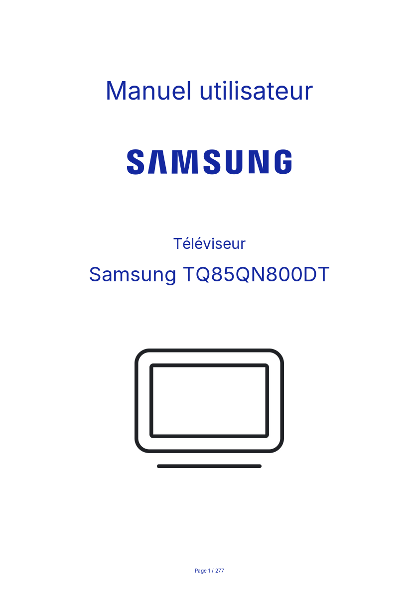Page n°1 - Manuel utilisateur Samsung TQ85QN800DT