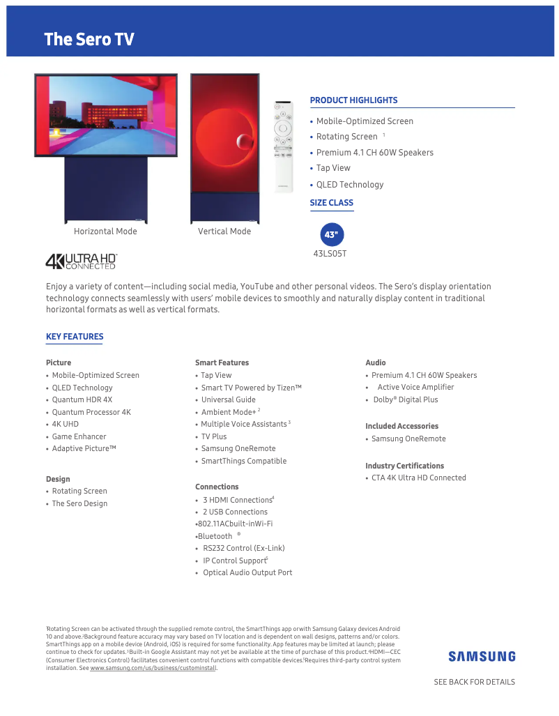 Page n°1 - Manuel utilisateur Samsung QN43LS05TAFXZA