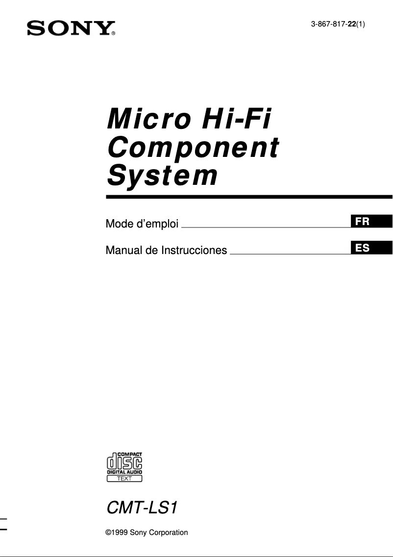 Page n°1 - Manuel utilisateur Sony CMT-LS1