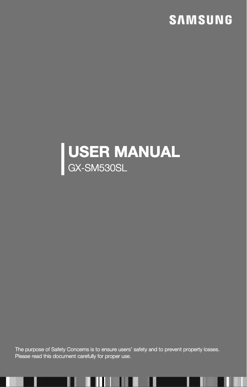 Page 1 de la notice Manuel utilisateur Samsung GX-SM530SL