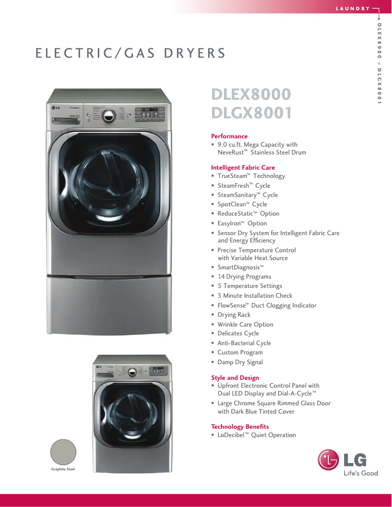 Page n°1 - Fiche technique LG DLEX8000V