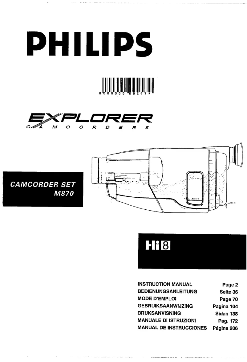 Page n°1 - Manuel utilisateur Philips M870