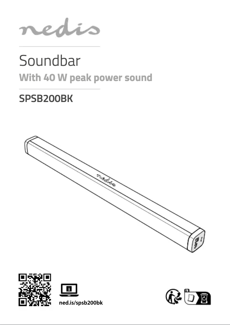 Page 1 de la notice Manuel utilisateur Nedis SPSB200BK