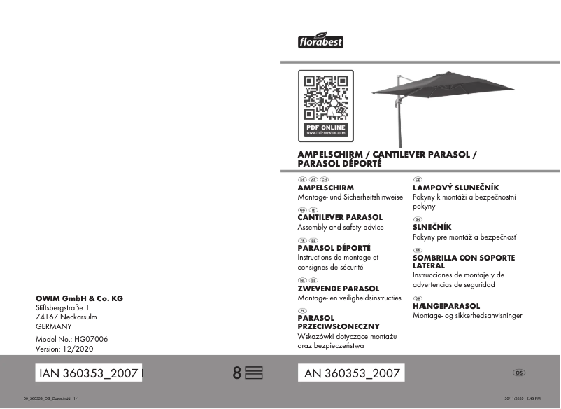 Page n°1 - Manuel utilisateur Florabest IAN 95449