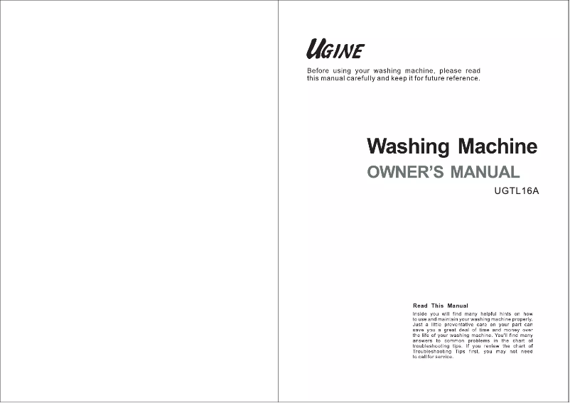 Image de la première page du manuel de l'appareil UGTL16A