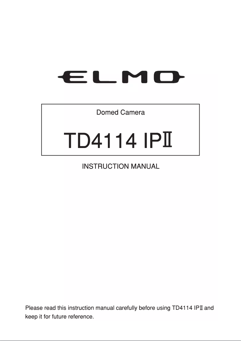 Page 1 de la notice Manuel utilisateur Elmo TD4114 IP II