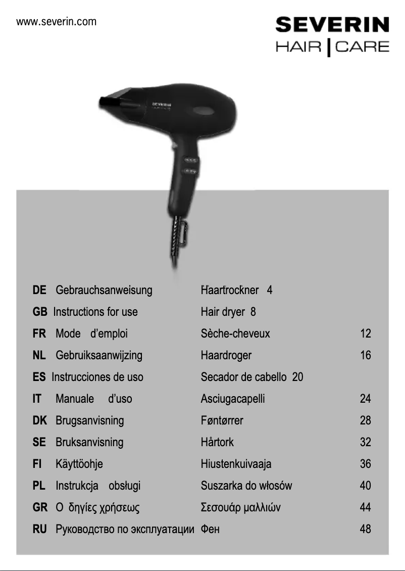 Page 1 de la notice Manuel utilisateur Severin HT 4101