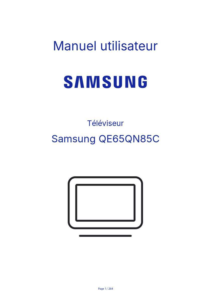 Page n°1 - Manuel utilisateur Samsung QE65QN85C