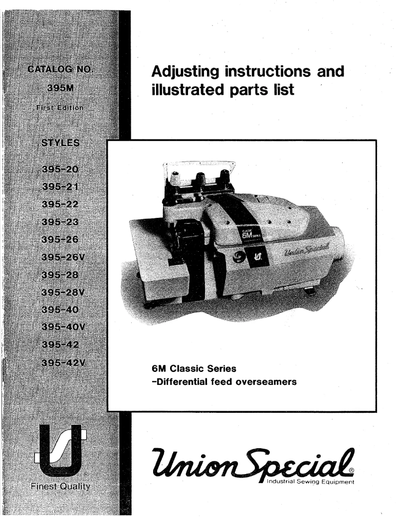 Page n°1 - Manuel utilisateur Union Special 395-20