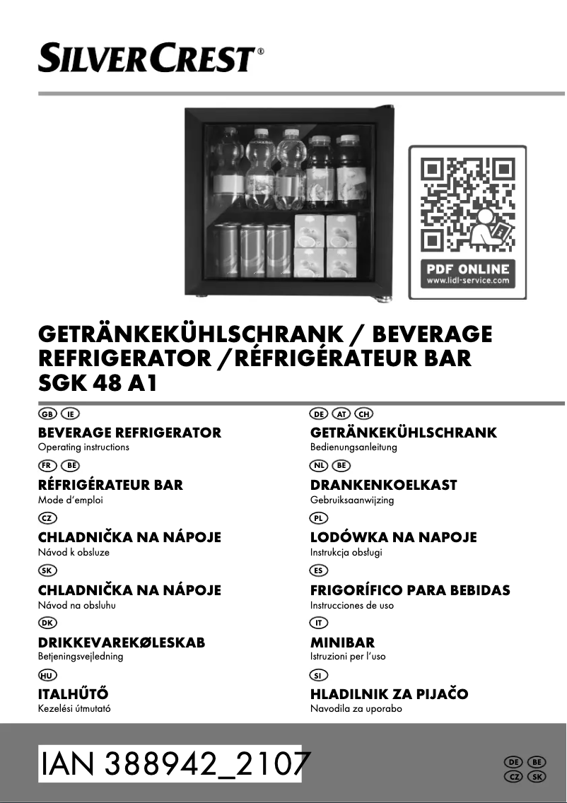Page 1 de la notice Manuel utilisateur SilverCrest SGK 48 A1