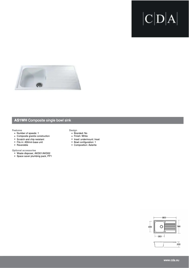 Image de la première page du manuel de l'appareil AS1WH