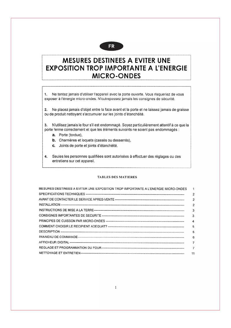 Page n°1 - Manuel utilisateur Bluesky BMG 25-8EL