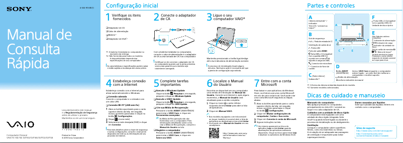 Image de la première page du manuel de l'appareil Vaio SVF14325CBW