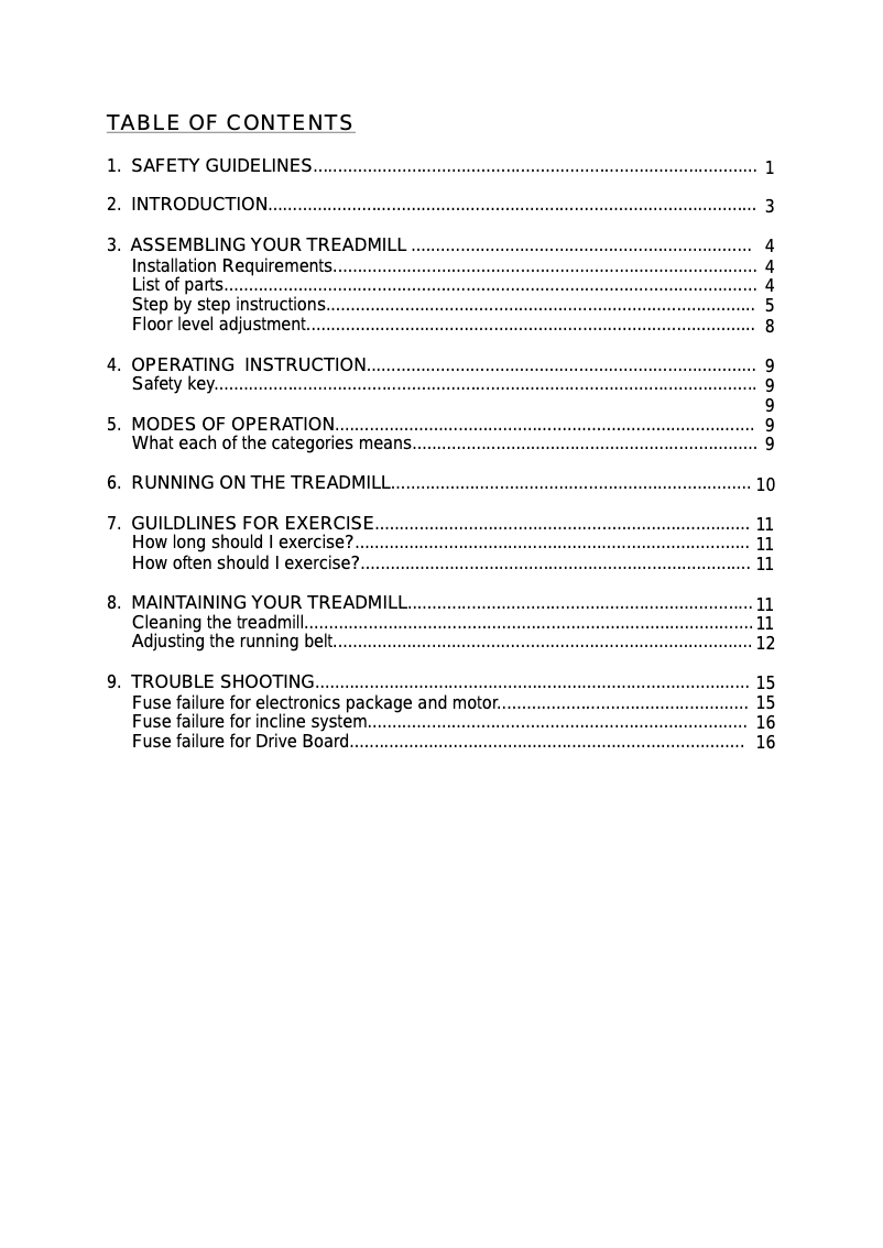 Página 1 del manual Manual de usuario SportsArt 3200