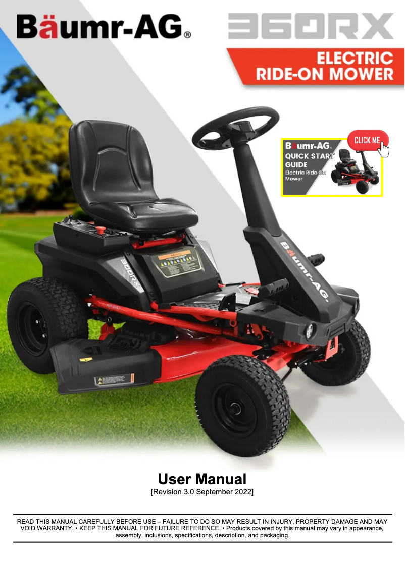 Page n°1 - Manuel utilisateur Baumr-AG 360RX
