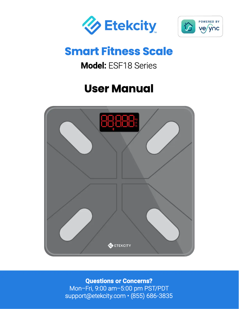Page 1 de la notice Manuel utilisateur Etekcity ESF18