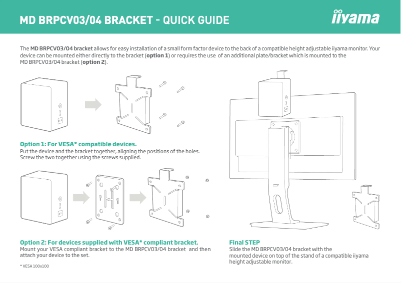 Page n°1 - Manuel utilisateur Iiyama MD BRPCV04-W