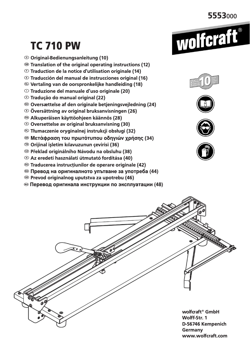 Page n°1 - Manuel utilisateur Wolfcraft TC 710 PW