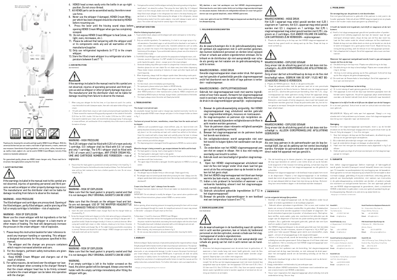 Page 1 de la notice Manuel utilisateur Hendi Kitchen Line 588376