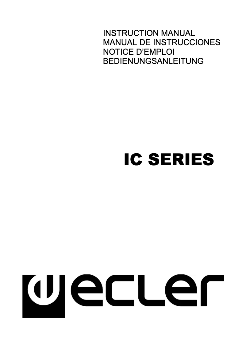 Page 1 de la notice Manuel utilisateur Ecler IC8